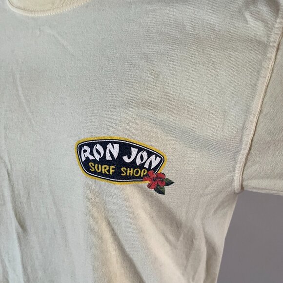 VTG Ron Jon Surf Shop Sz S Yellow Hawaii Hibiscus Graphic Cotton Tee Shirt - Picture 4 of 7